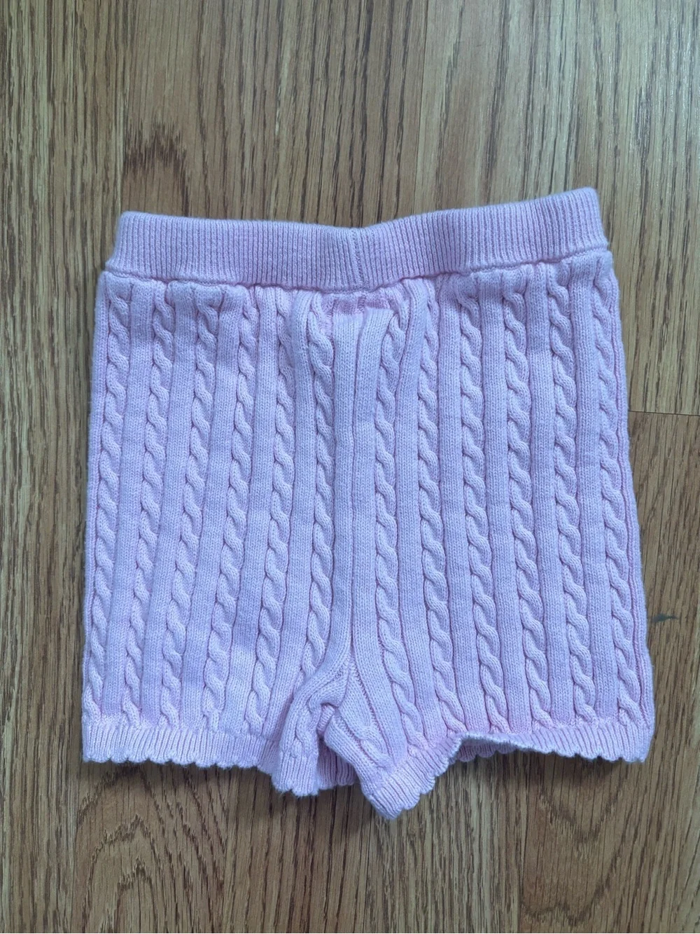 Ralph Lauren Light Pink Cable-Knit Shorts for Kids